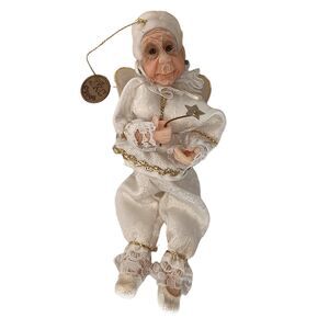 Jacqueline Kent Fairy Godmother 7" Christmas Ornament 2005 White & Gold  14072